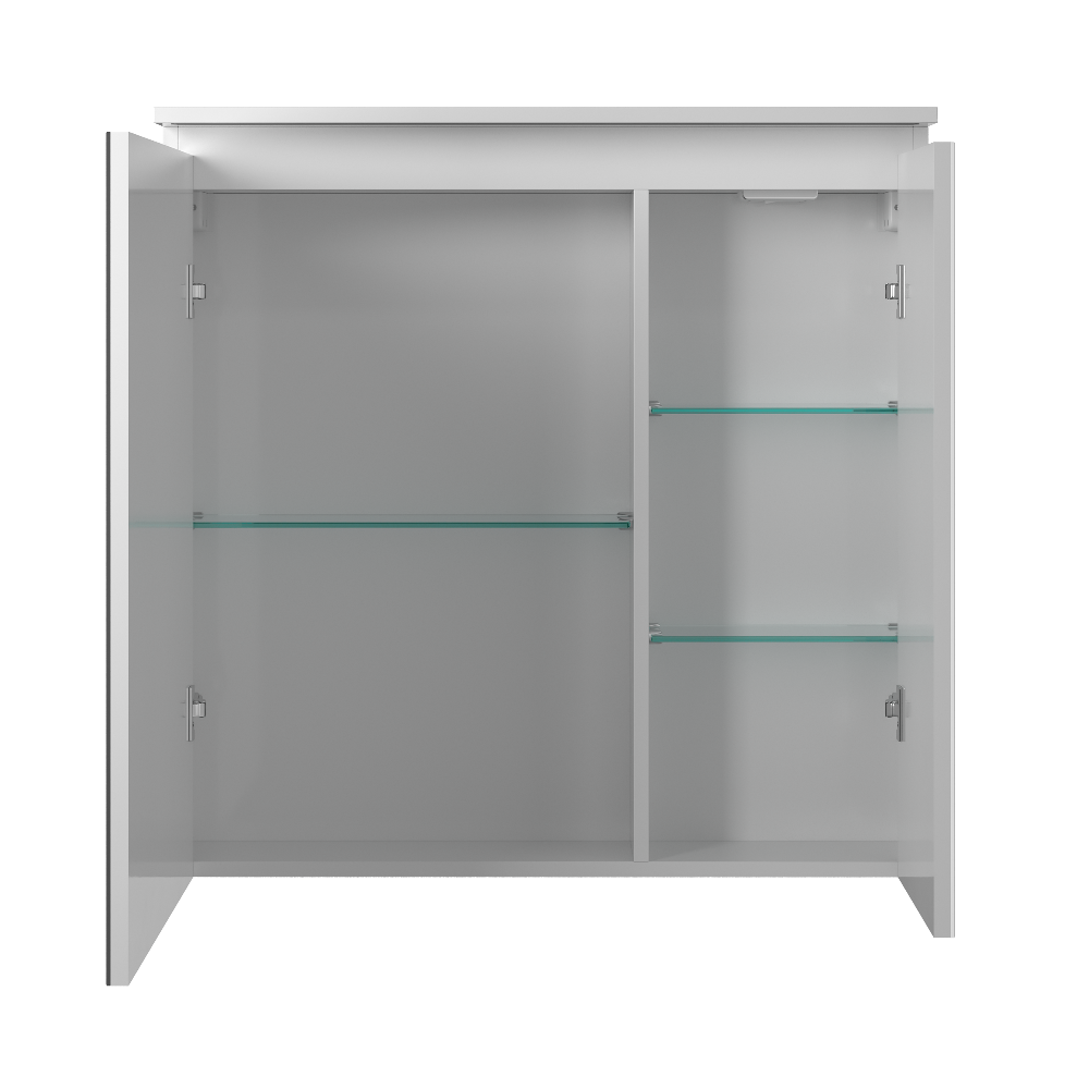 СИТИ 80 Шкаф навесной зеркальный (белый)