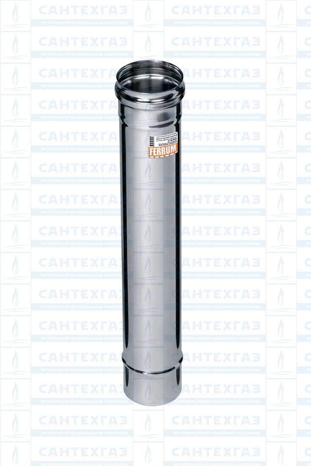 Дымоход L= 0.5 м  D- 150  н/ж сталь 0,5 мм (у.2)