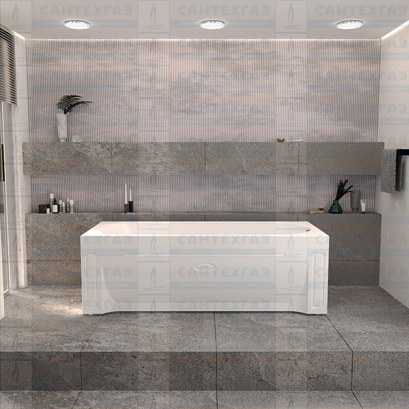 Акриловая ванна АВРОРА 170x70, фронтальная панель, каркас (разборный)