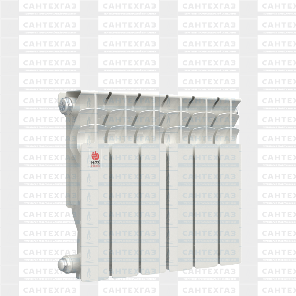 Радиатор алюм. НРЗ ЛЮКС 350/100/6 секций (пр-но в России) Теплоотдача 738 Вт